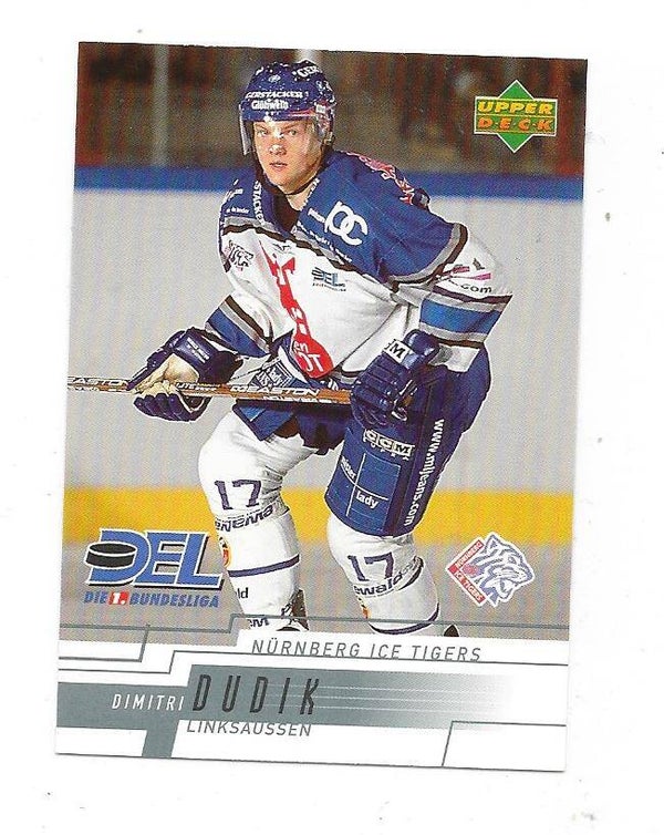 2000-01 German DEL Upper Deck Ice Hockey Card #187 Dmitri Dudik , Nürnberg Ice Tigers , Yunost Minsk