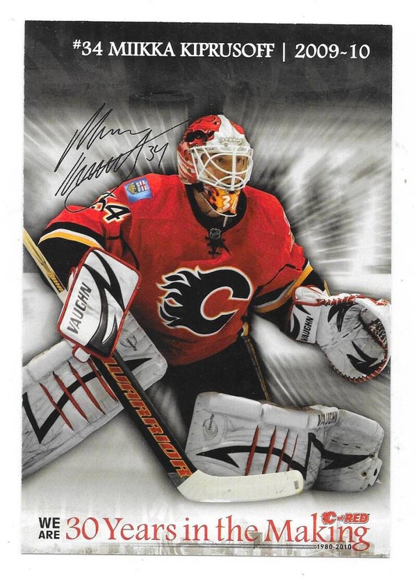 2009-10 Calgary Flames TeamIssued NHL Ice Hockey card #34 Miikka Kiprusoff
