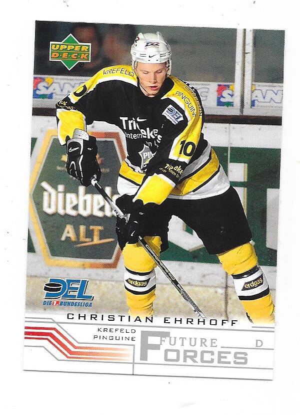 2001-02 German Upper Deck Future Forces Ice Hockey Card #257 Christian Ehrhoff , Krefeld Pinguine , San Jose Sharks