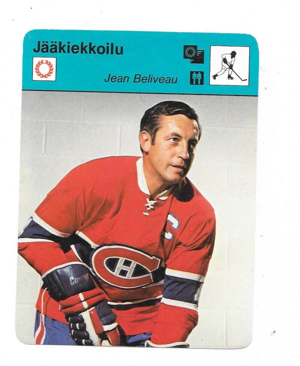 1978 Finnish Concert Hall Ice Hockey Card # Jean Beliveau , Montreal Canadiens , Canada
