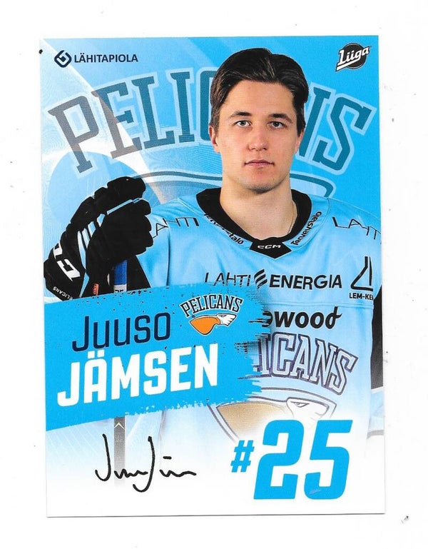 2021-22 Pelicans TeamIssued Ice Hockey  Card #25 Juuso Jämsen , GKS Tychy