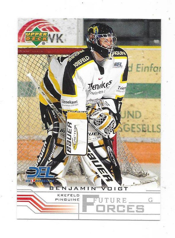 2001-02 German Upper Deck Future Forces Ice Hockey Card #259 Benjamin Voigt , Krefeld Pinguine