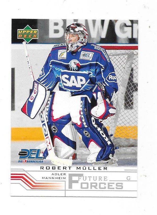2001-02 German Upper Deck Future Forces Ice Hockey Card #260 Robert Müller , Adler Mannheim , EHC Basel