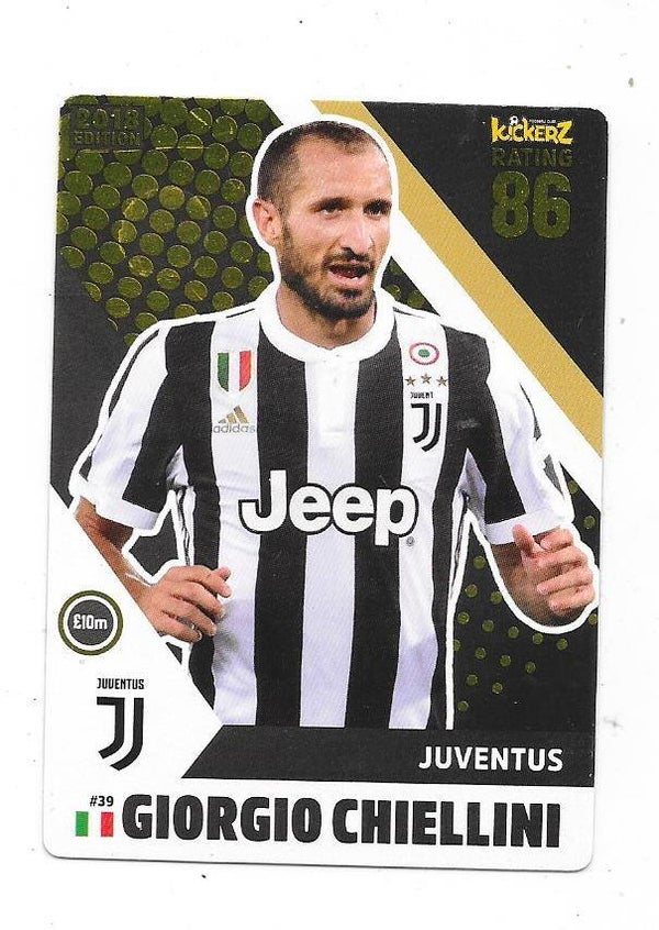 2017-18 Swedish Kickerz Goldstar #39 Giorgio Chiellini , Juventus