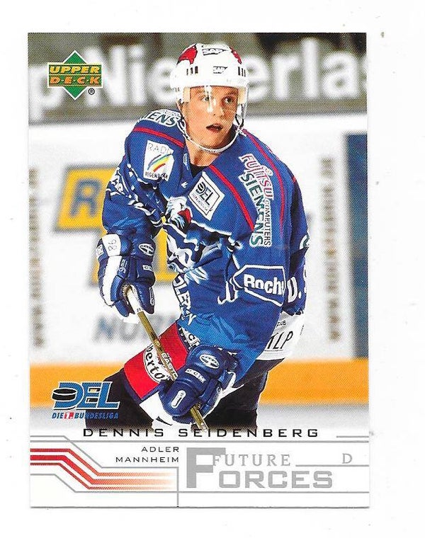 2001-02 German Upper Deck Future Forces Ice Hockey Card #261 Denis Seidenberg , Adler Mannheim , Boston Bruins