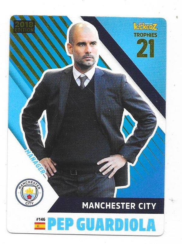2017-18 Swedish Kickerz Goldstar #146 Pep Guardiola  Manchester City , Spain
