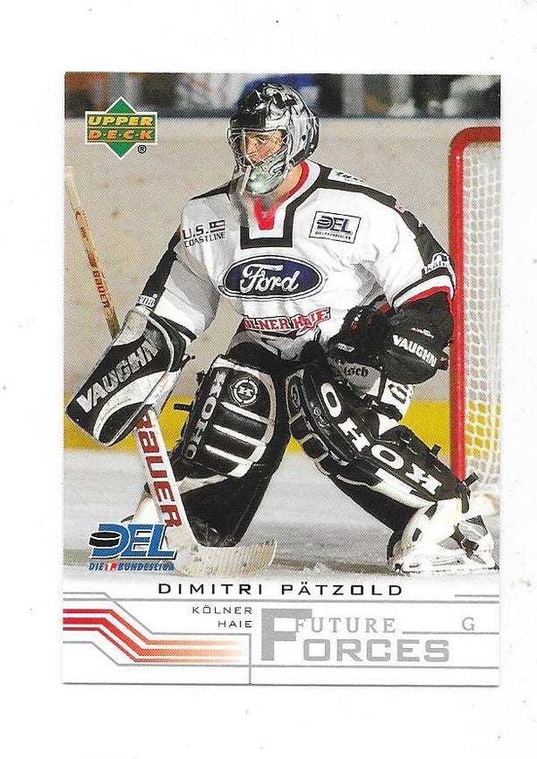 2001-02 German Upper Deck Future Forces Ice Hockey Card #255 Dimitri Pätzold , Kölner Haie , San Jose Sharks