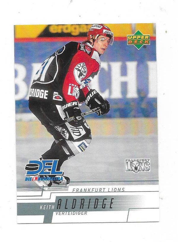 2000-01 German DEL Ice Hockey card #67 Keith Aldrigde , Frankfurt Lions ,  Lake Superior State Univ.