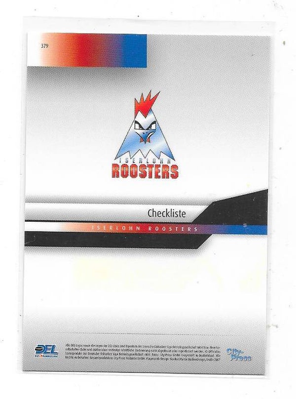2007-08 German DEL Ice Hockey Card #379 Team Logo card  Iserlohn Roosters
