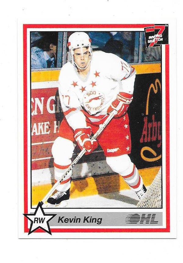 1989-90 7th Inn Sketch OHL #161 Kevin King  Sault Ste. Marie Greyhounds