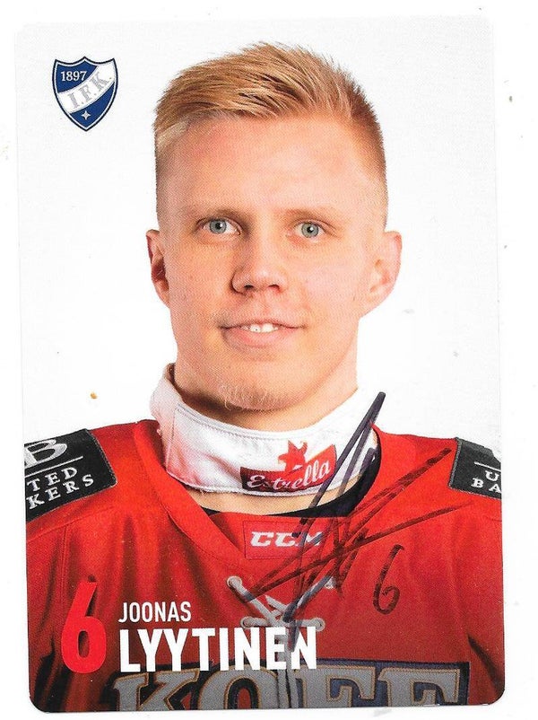 2019-20 Finnish HIFK Helsinki AutographedTeamissued Card #7 Joonas Lyytinen