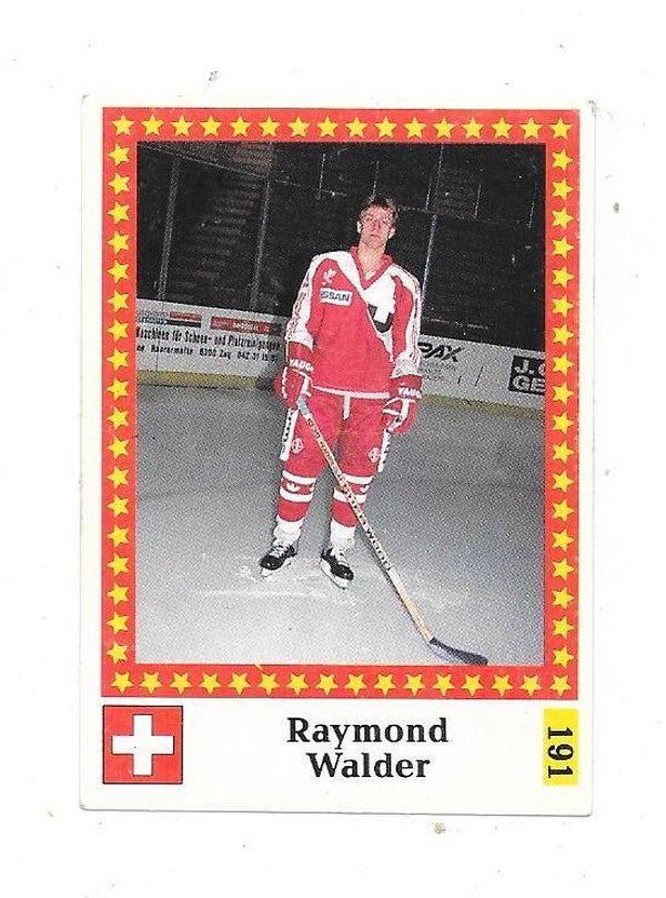 1991 Finnish Semic WC Ice Hockey Sticker Marabou back #191 Raymond Walder , Switzerland
