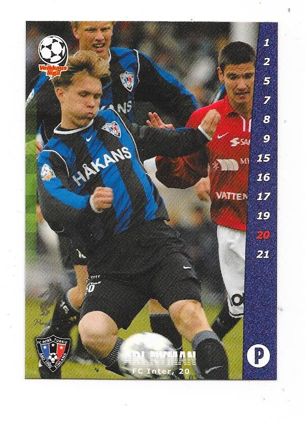 2002 Finnish Cardset Football #76 Ari Nyman ,  FC Inter , FC Thun