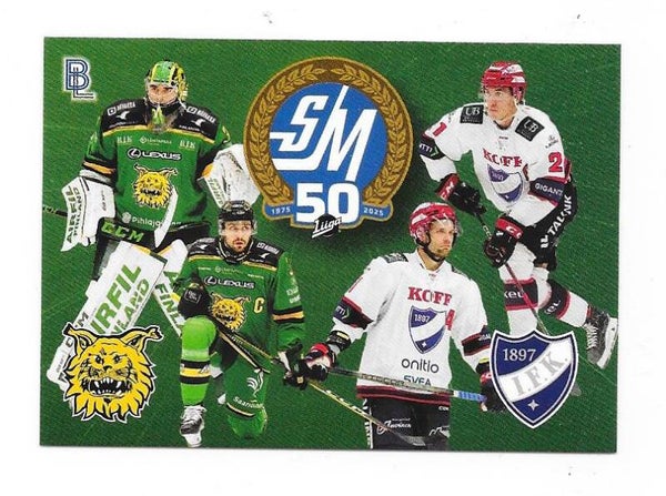 2024-25 Finnish Blueline Liiga 50th anniversary ILVES Oversized  Boxcard # Jakub Malek , Niklas Friman , Iiro Pakarinen , Jori Lehterä