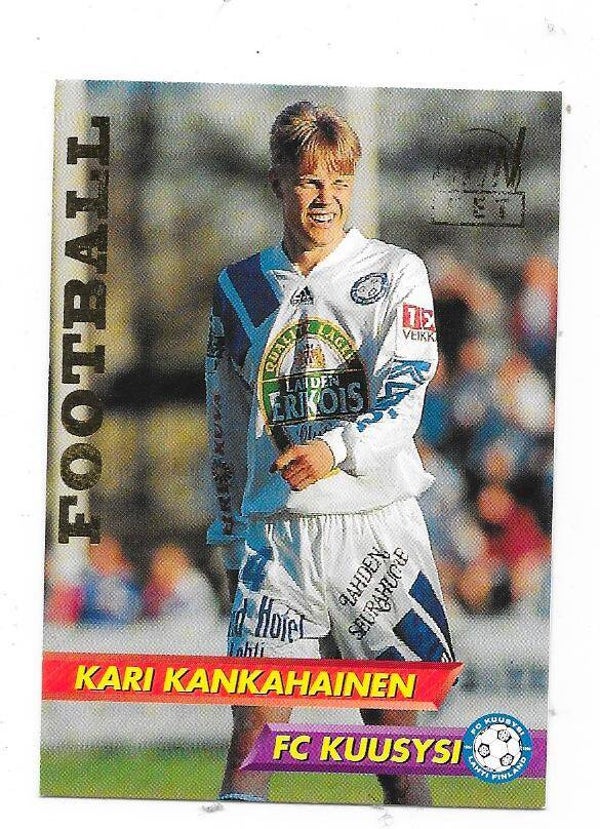 1994 Finnish Sunset Football card GOLD edt #196 Kari Kankahainen , FC Kuusysi Lahti