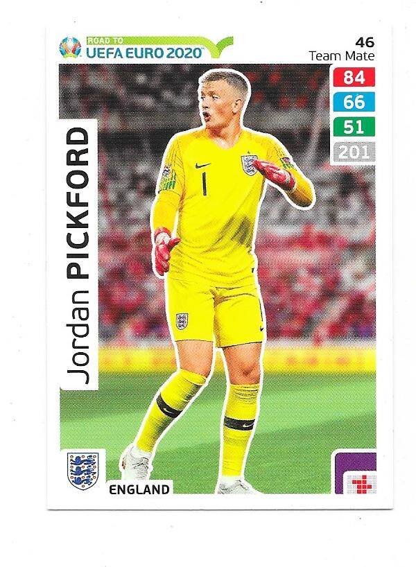 2020 Panini Adrenalyn XL Road to UEFA EURO 2020 #46 Jordan Pickford , England