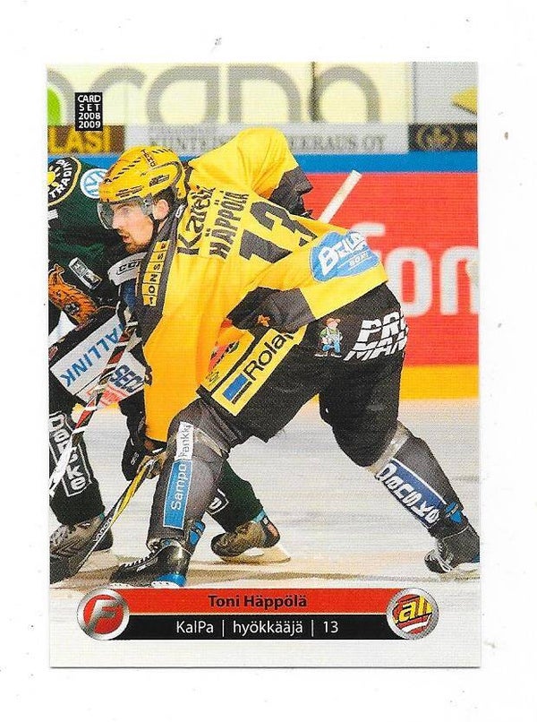 2008-09 Finnish CardSet #298 Toni Häppöälä , Kalpa & HC Lugano