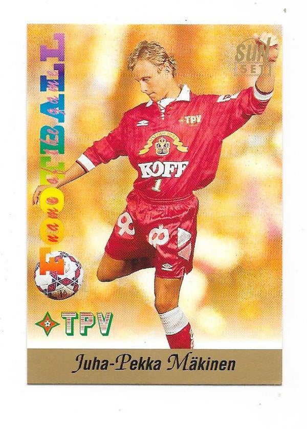 1994 Finnish Sunset Football card #182 Juha-Pekka Mäkinen , TPV Tampere