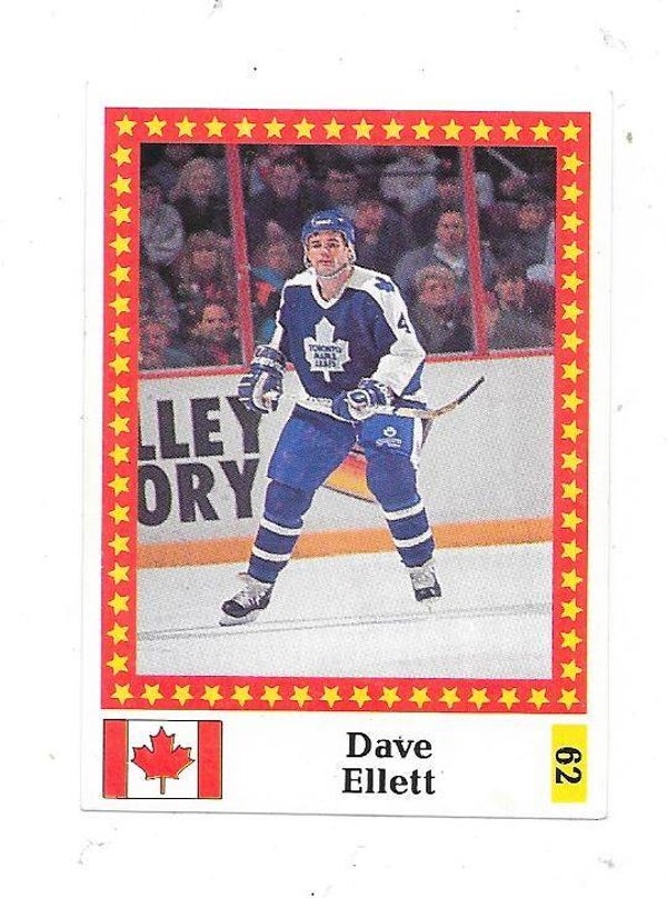 1991 Finnish Semic WC Ice Hockey Sticker Marabou back #62 Dave Ellett , Toronto Maple Leafs