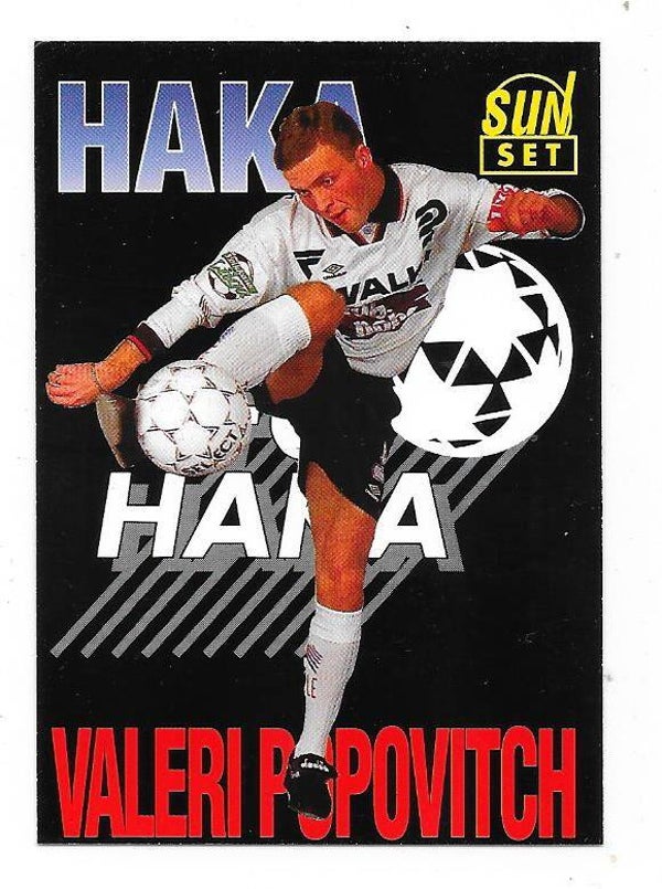 1994 Finnish Sunset Football card #4 Valeri Popovitš , FC Haka Valkeakoski , CSKA Moscow