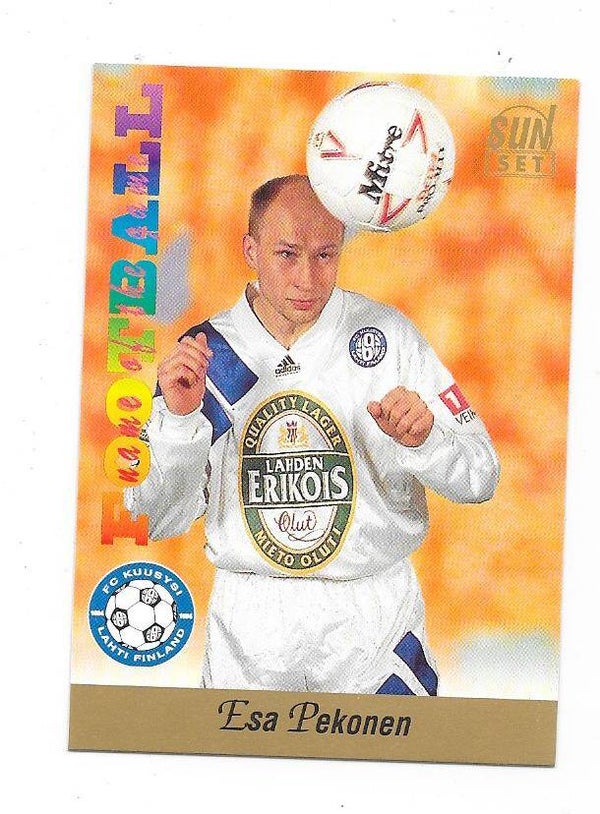 1994 Finnish Sunset Football card #214 Esa Pekonen , FC Kuusysi  Lahti , AIK Stockholm