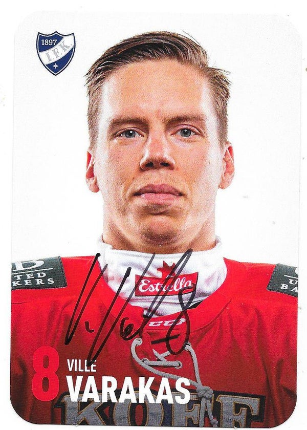 2019-20 Finnish HIFK Helsinki Autographed Teamissued Card #8 Ville Varakas