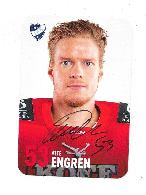 Finnish HIFK Helsinki Autographed Teamissued Card #53 Atte Engren
