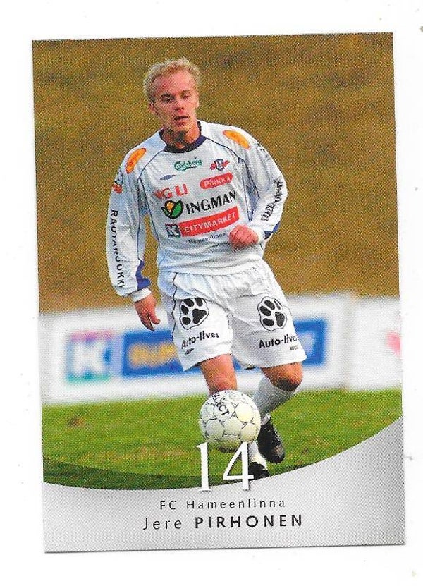 2004 Finnish Cardset Football Card #49 Jere Pirhonen , FC Hämeenlinna
