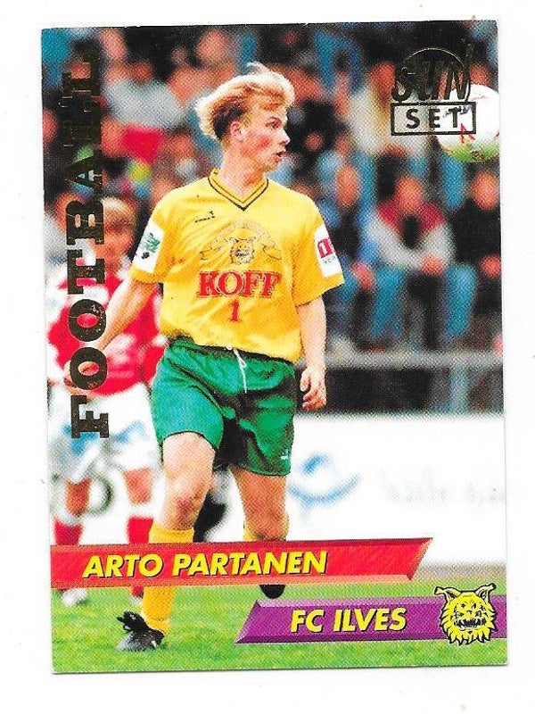1994 Finnish Sunset Football card GOLD edt #192 Arto Partanen , FC Ilves Tampere