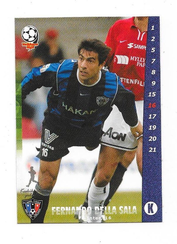 2002 Finnish Cardset Football #73 Fernando Della Sala ,  FC Inter , Chacarita Juniors