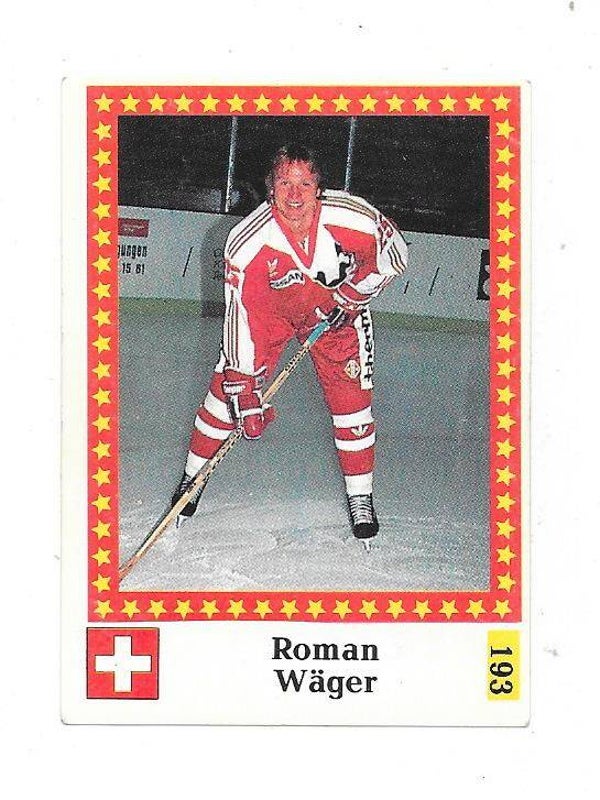 1991 Finnish Semic WC Ice Hockey Sticker Marabou back #193 Roman Wäger , Switzerland