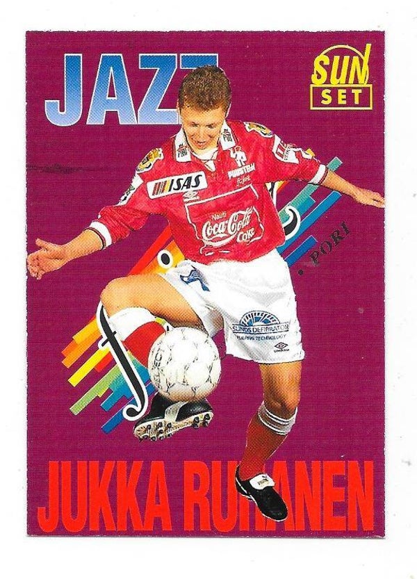 1994 Finnish Sunset Football card #130 Jukka Ruhanen , FC Jazz , Pori , Canvey Island