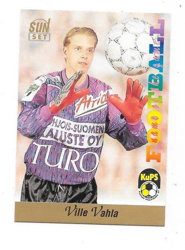 1994 Finnish Sunset Football card #57 Ville Vahla , KuPS Kuopio , Wormatia Worms