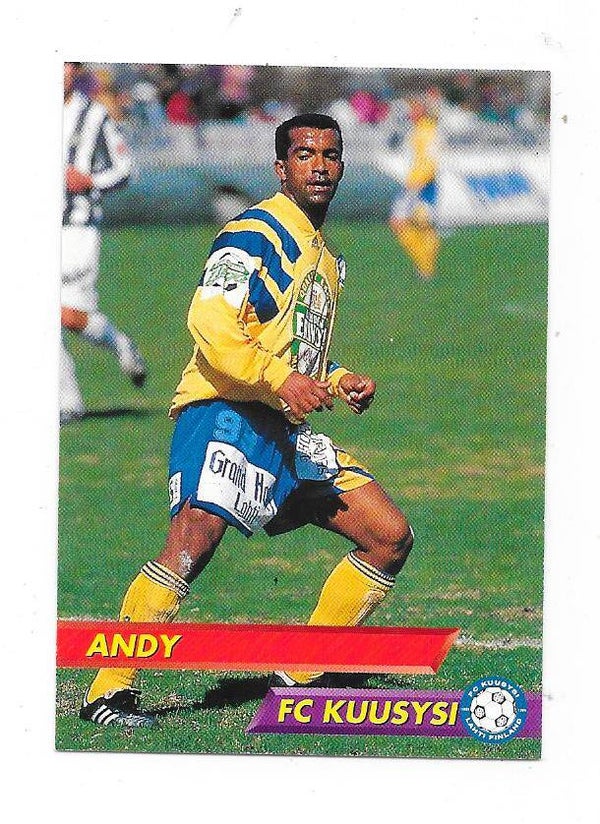 1994 Finnish Sunset Football card #71 ANDY , FC Kuusysi Lahti , Brasil