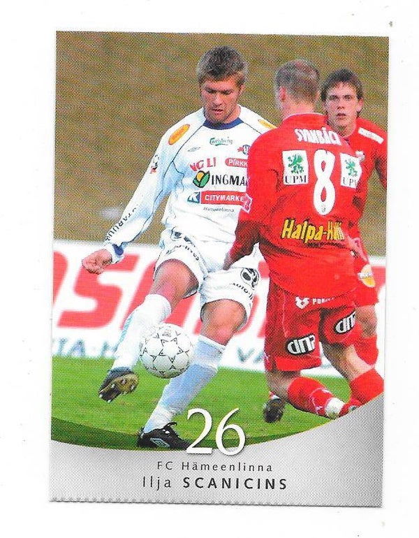 2004 Finnish Cardset Football Card #55 Ilja Scanicins , FC Hämeenlinna , Riga Latvia