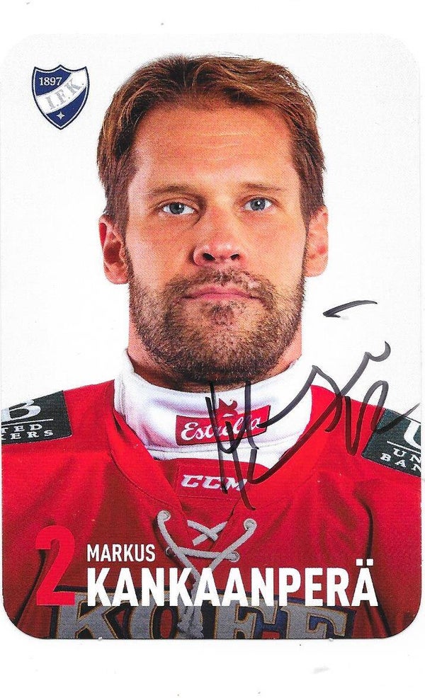 2019-20 Finnish HIFK Helsinki Autographed Teamissued Card #2 Markus Kankaanperä