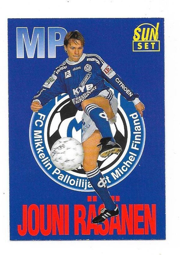 1994 Finnish Sunset Football card #48 Jouni Räsänen , MP Mikkeli