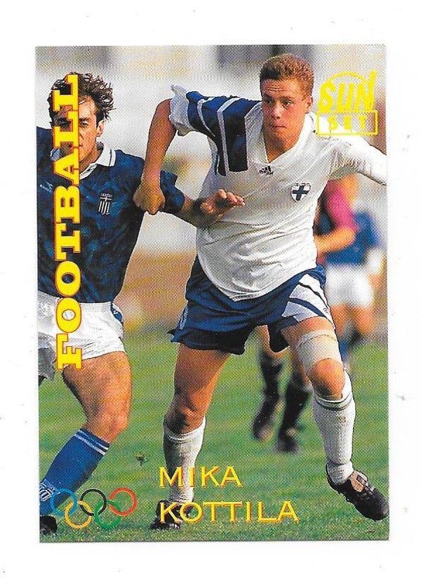 1994 Finnish Sunset Football card  OlympicTeam #12/20 Mika Kottila , HJK ,  Hereford United