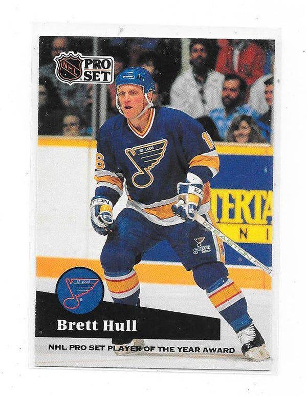 1991-92 ProSet Player Of The Year Award #326 Brett Hull , St Louis Blues