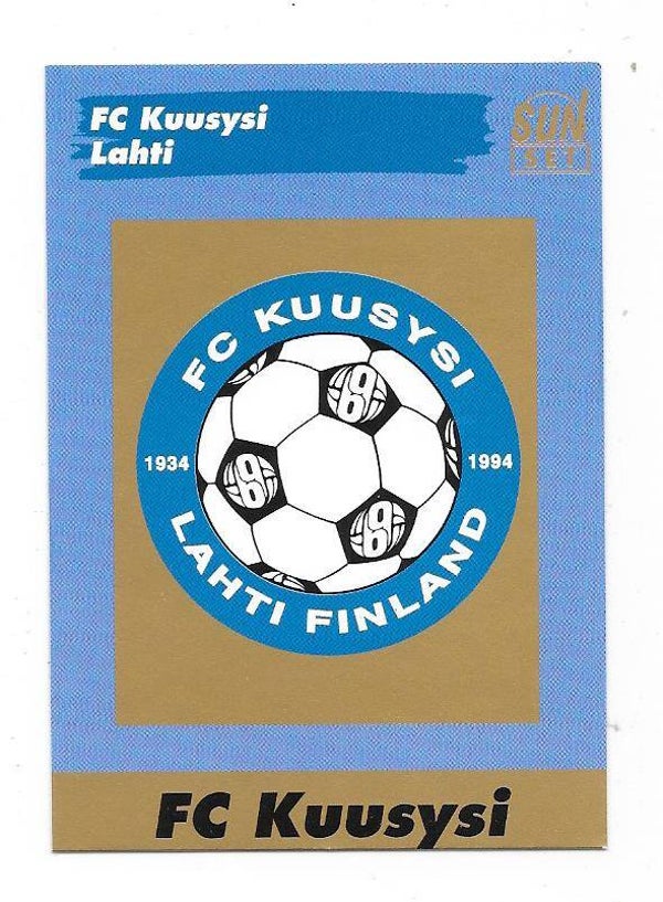 1994 Finnish Sunset Football card #195 Team Logo , FC Kuusysi  Lahti