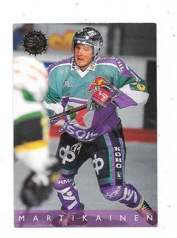 1995-96 Finnish SISU Hockey card #46 Kari Martikainen , Jokerit , SC Rapperswil-Jona