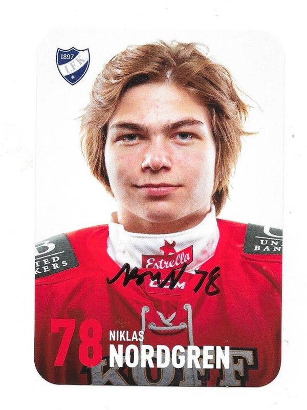 Finnish HIFK Helsinki Autographed Teamissued Card #78 Niklas Nordgren