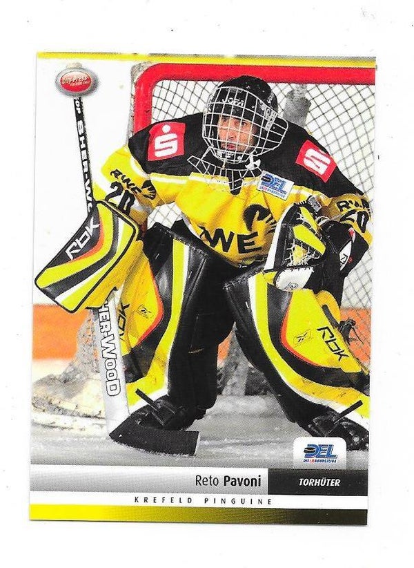 2007-08 German DEL Ice Hockey card #216 Reto Pavoni , Krefeld Pinguine