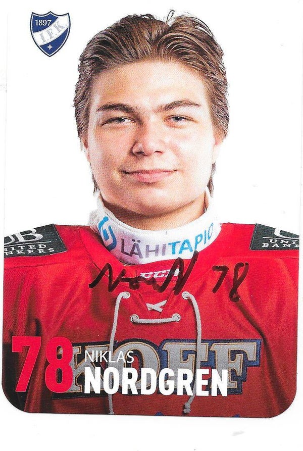 2019-20 Finnish HIFK Helsinki Autographed Teamissued Card #78 Niklas Nordgren