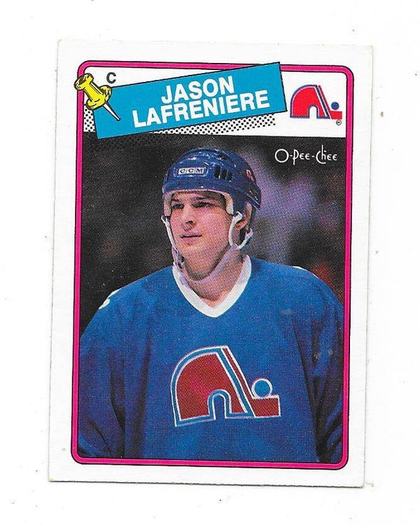 1988-89 OPC #223 Jason Lafreniere , Quebec Nordiques RC