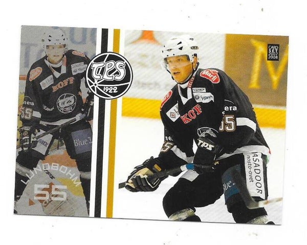 2007-08 Finnish CardSet #321 David Lundbohm , TPS , Univ. of North Dakota