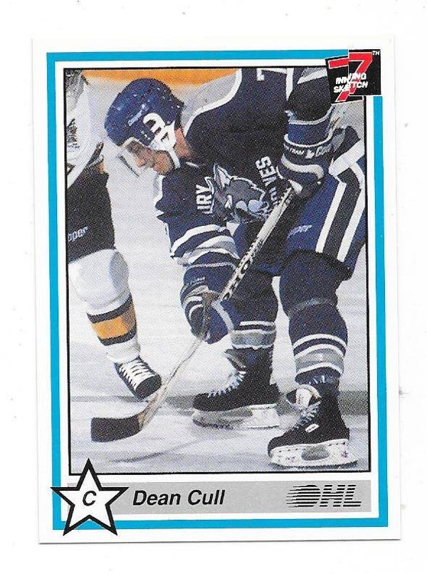 1989-90 7 inn Sketch OHL #389 Dean Cull  Sudbury Wolves , Rayside-Balfour Canadians