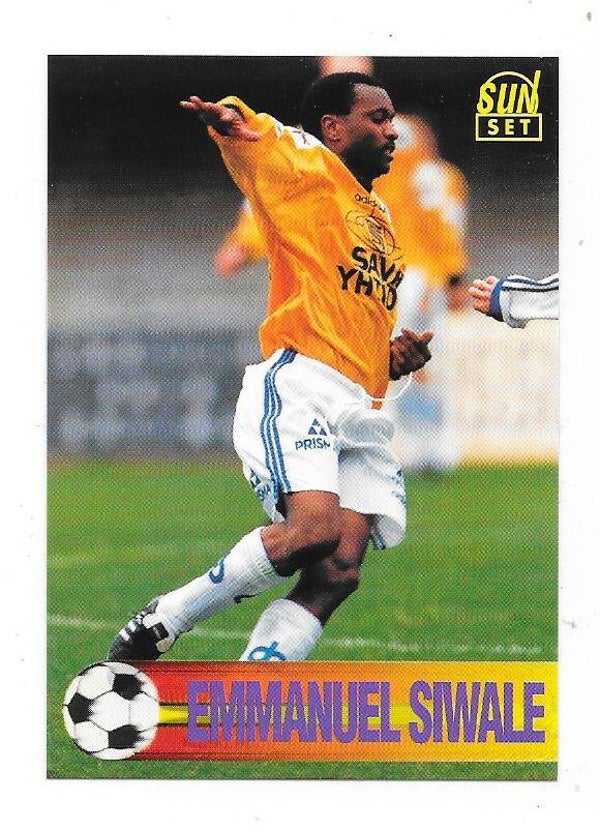 1995 Finnish Sunset Football card #244 Emmanuel Siwale , RoPS Rovaniemi , Sambia
