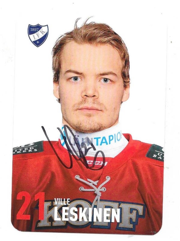 2019-20 Finnish HIFK Helsinki Autographed Teamissued Card #21 Ville Leskinen