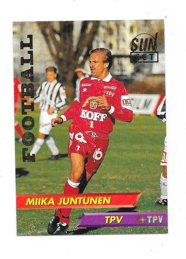 1994 Finnish Sunset Football card GOLD edt .#74 Miika Juntunen , TPV Tampere , Örgryte IS
